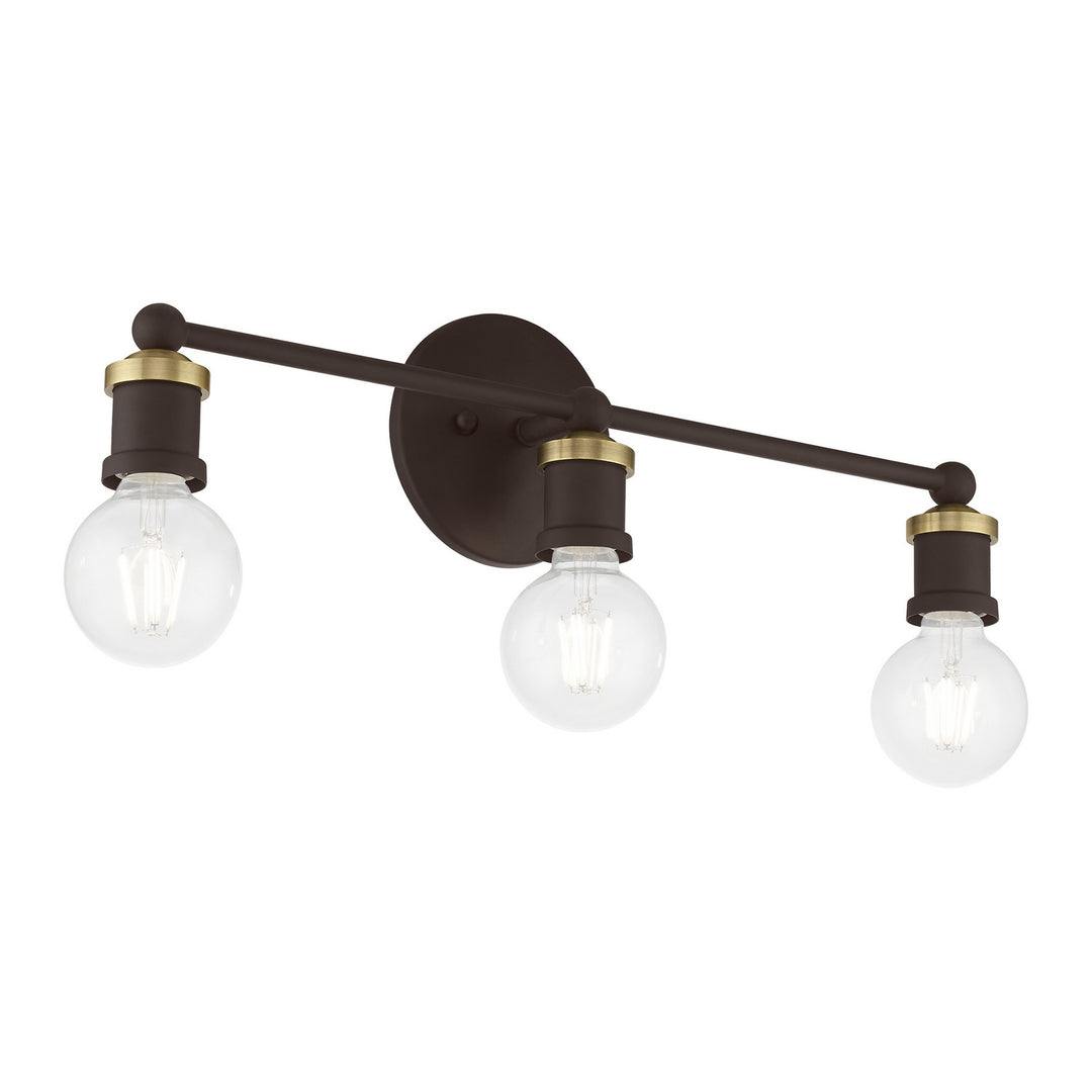 Livex Lansdale 14423-07 Bath Vanity Light 21 in. wide - Bronze w/Antique Brass