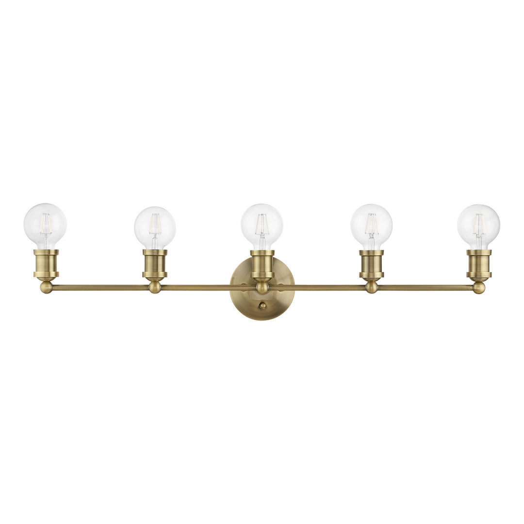 Livex Lansdale 14425-01 Bath Vanity Light 34 in. wide - Antique Brass