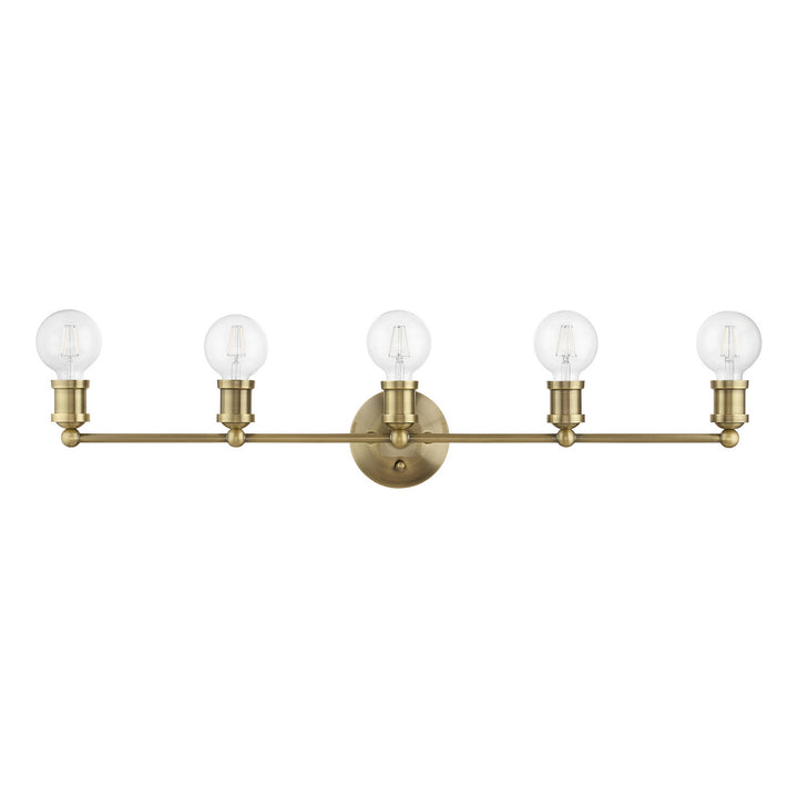 Livex Lansdale 14425-01 Bath Vanity Light 34 in. wide - Antique Brass