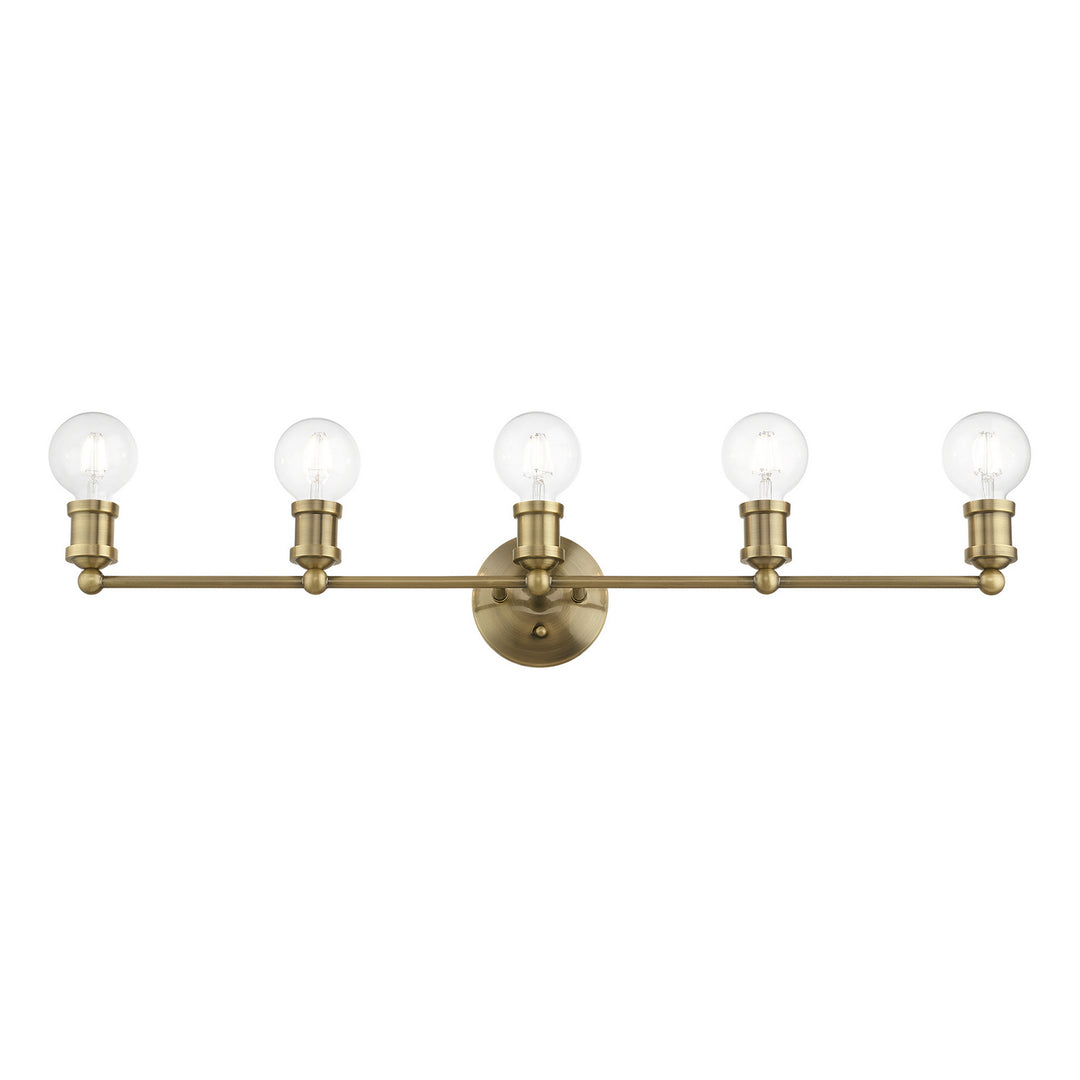 Livex Lansdale 14425-01 Bath Vanity Light 34 in. wide - Antique Brass