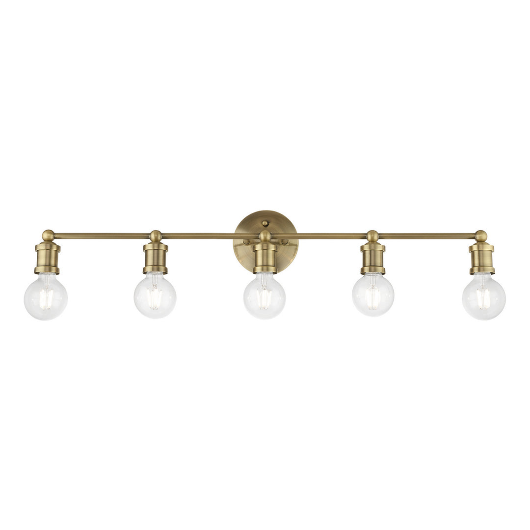 Livex Lansdale 14425-01 Bath Vanity Light 34 in. wide - Antique Brass