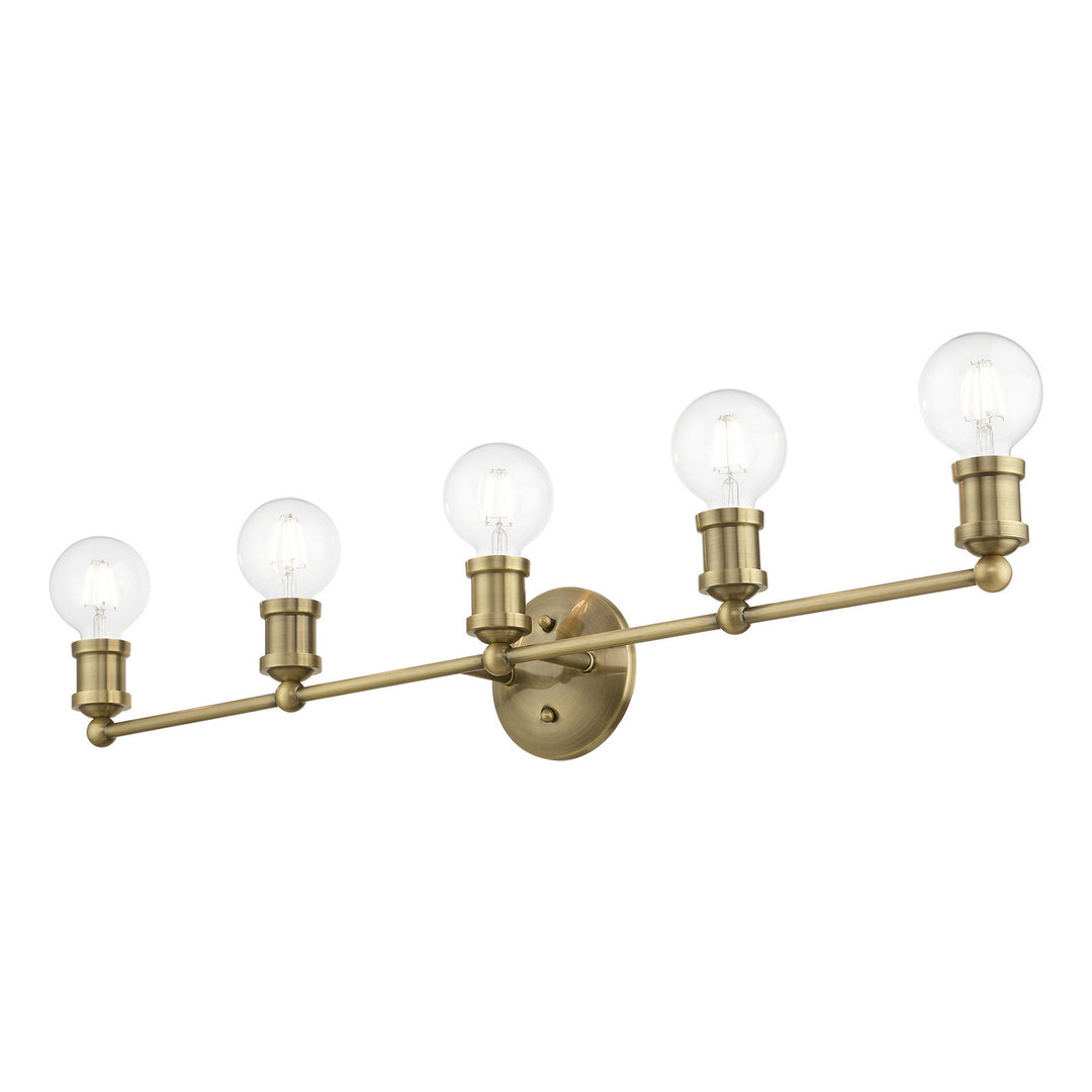 Livex Lansdale 14425-01 Bath Vanity Light 34 in. wide - Antique Brass