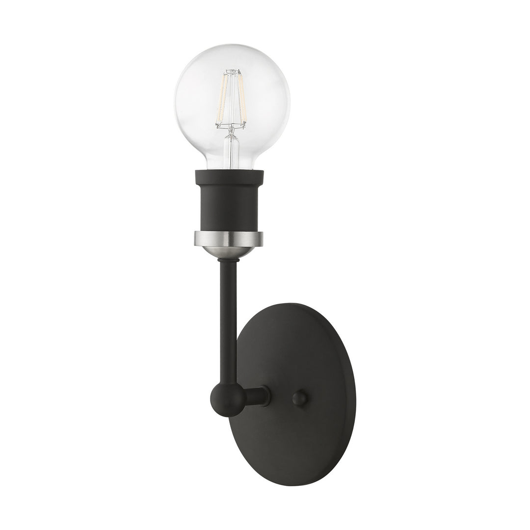 Livex Lansdale 14429-04 Wall Sconce Light - Black w/Brushed Nickel