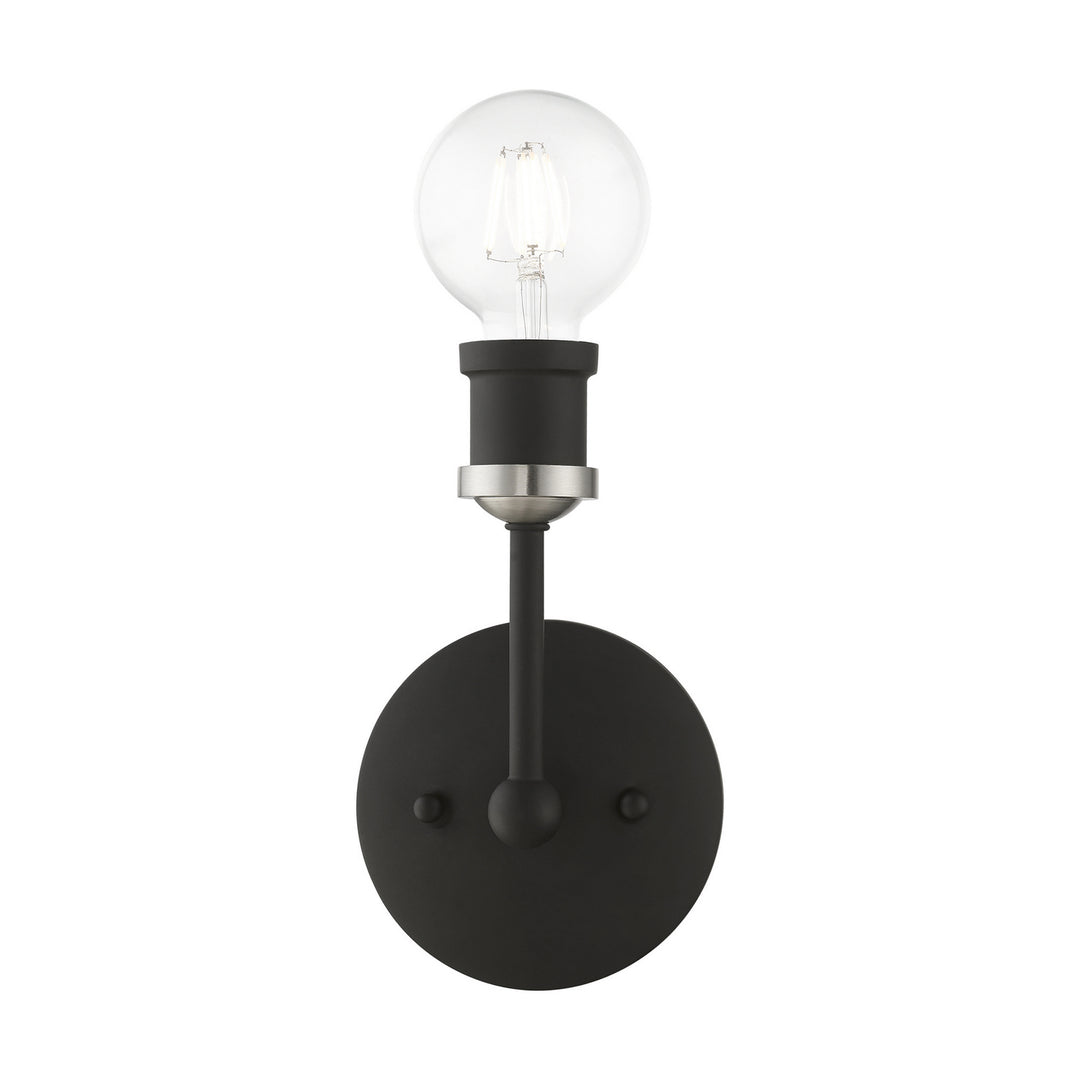 Livex Lansdale 14429-04 Wall Sconce Light - Black w/Brushed Nickel