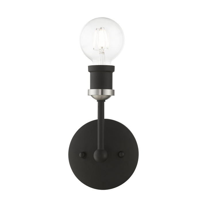 Livex Lansdale 14429-04 Wall Sconce Light - Black w/Brushed Nickel