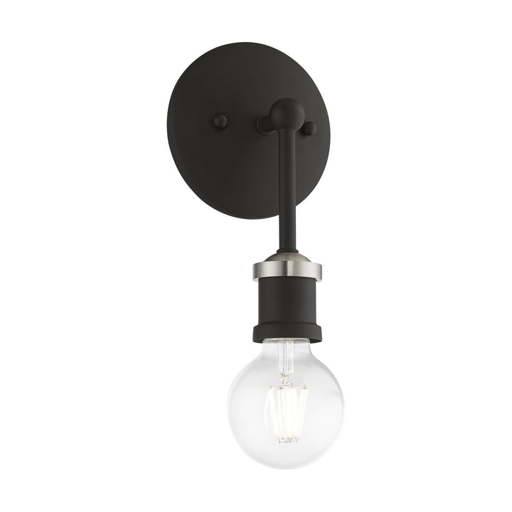 Livex Lansdale 14429-04 Wall Sconce Light - Black w/Brushed Nickel