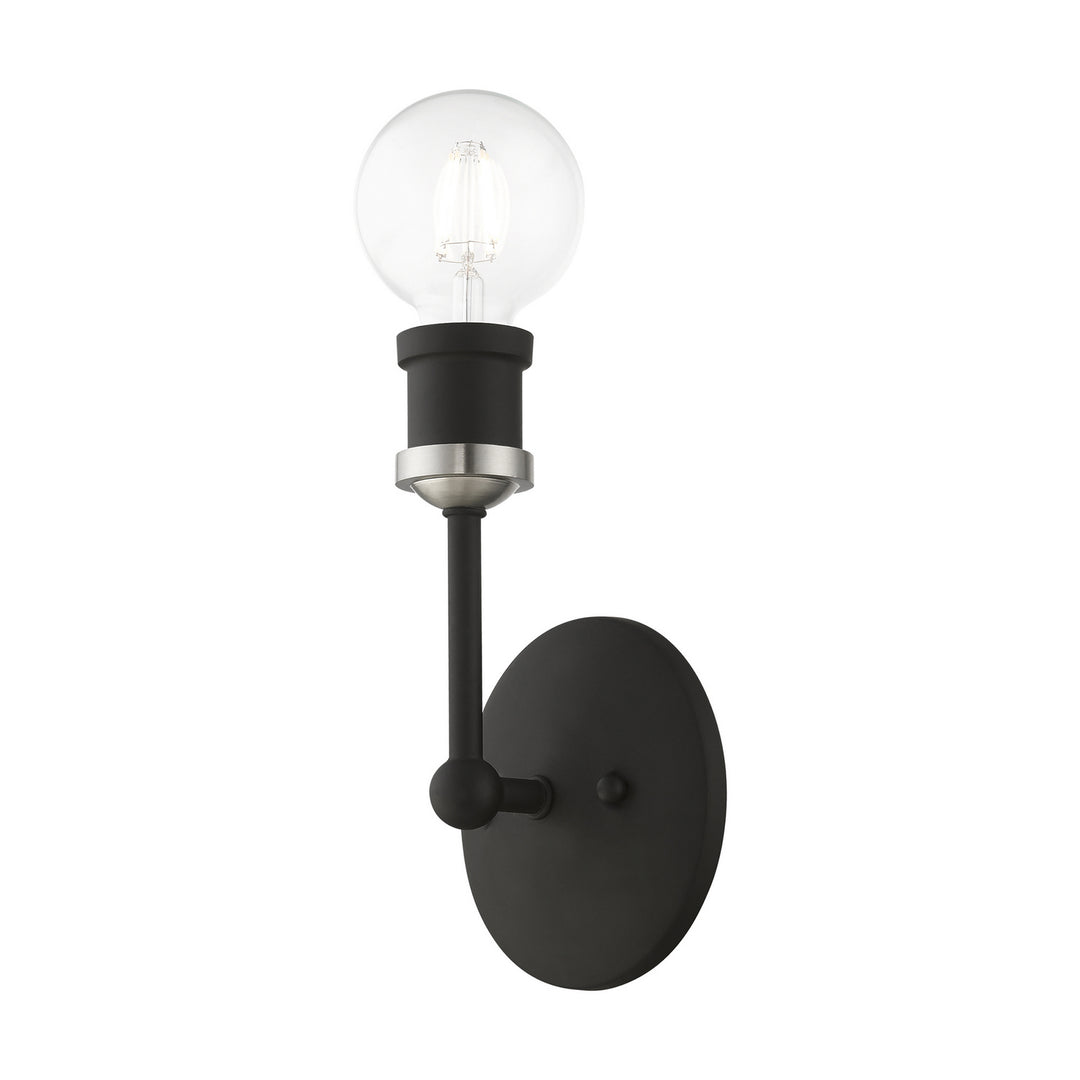 Livex Lansdale 14429-04 Wall Sconce Light - Black w/Brushed Nickel