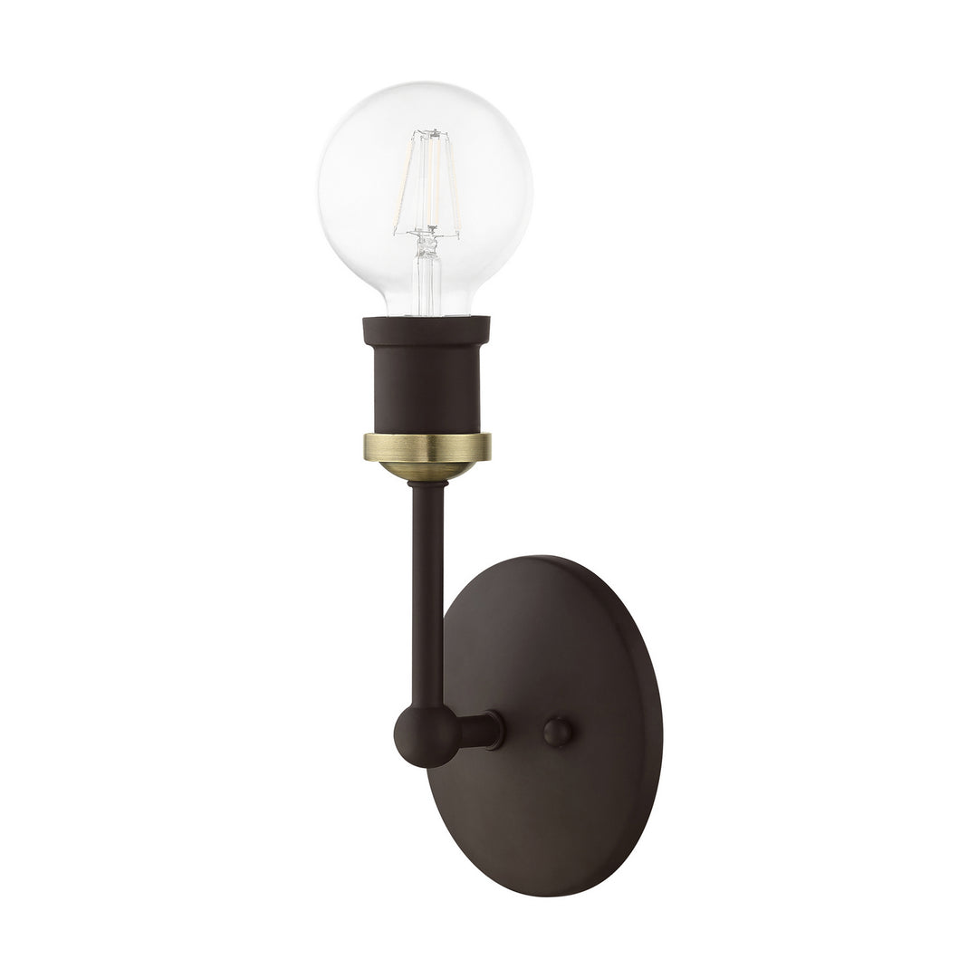 Livex Lansdale 14429-07 Wall Sconce Light - Bronze w/Antique Brass