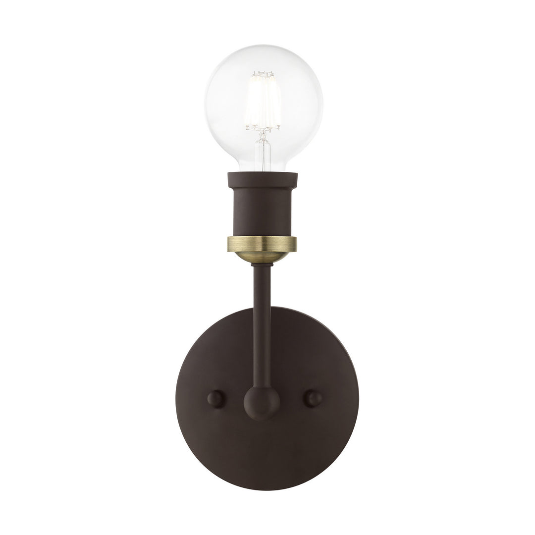 Livex Lansdale 14429-07 Wall Sconce Light - Bronze w/Antique Brass