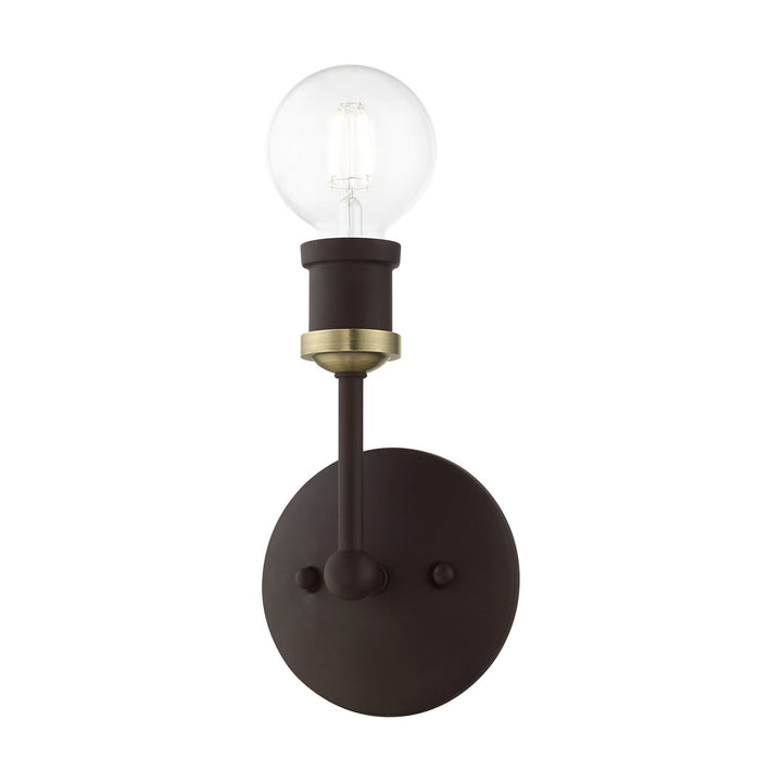 Livex Lansdale 14429-07 Wall Sconce Light - Bronze w/Antique Brass