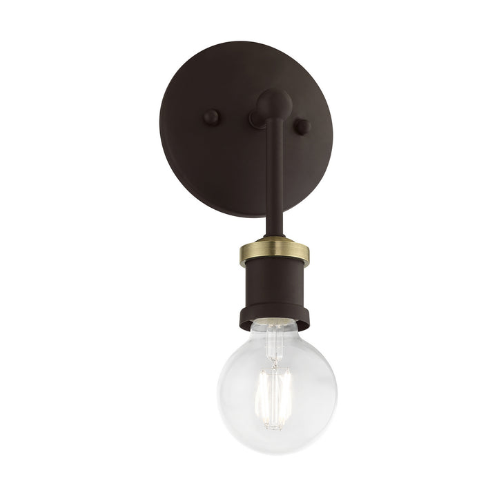 Livex Lansdale 14429-07 Wall Sconce Light - Bronze w/Antique Brass