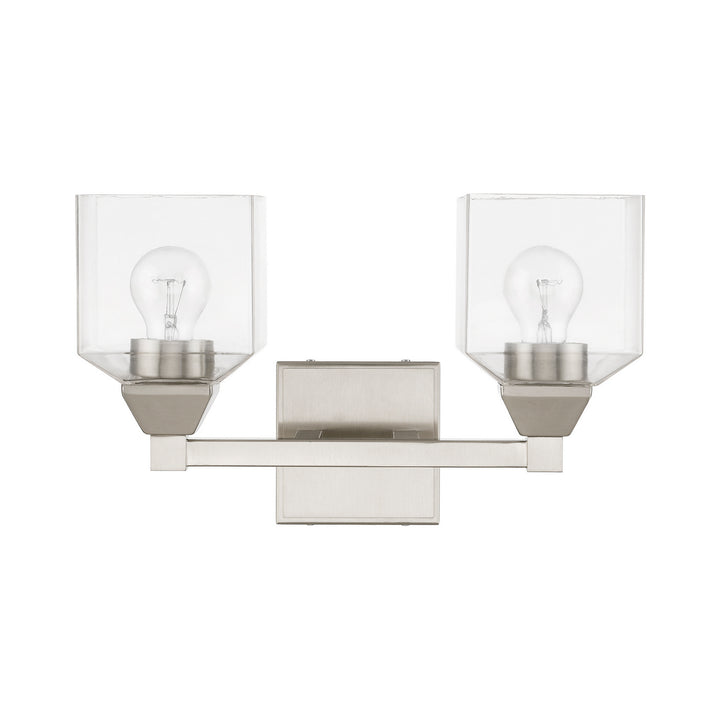 Livex Aragon 16772-91 Bath Vanity Light 15 in. wide - Brushed Nickel