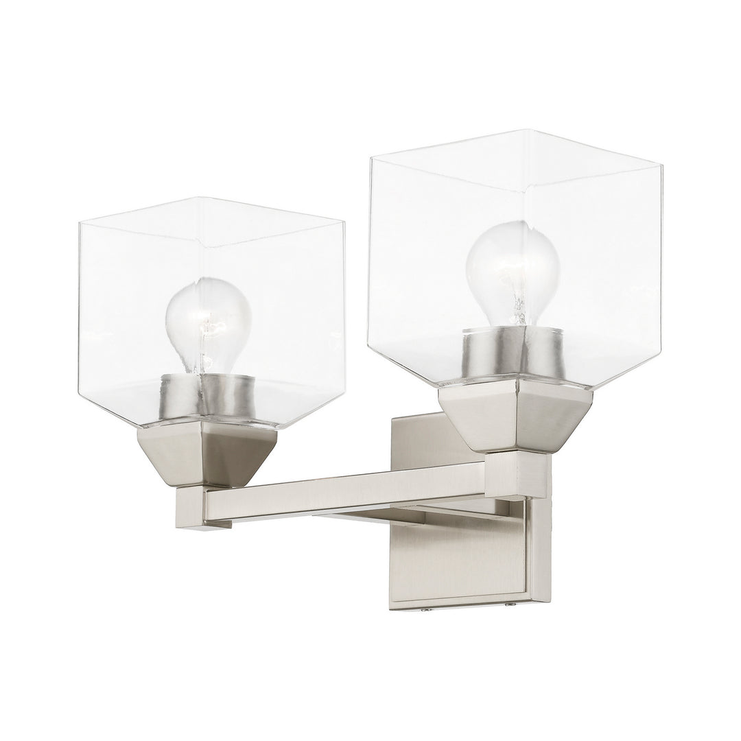 Livex Aragon 16772-91 Bath Vanity Light 15 in. wide - Brushed Nickel