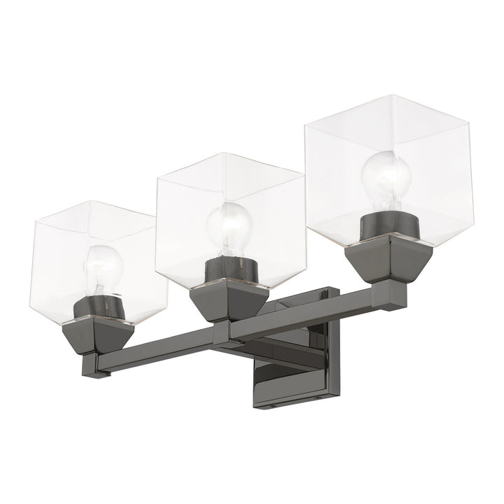 Livex Aragon 16773-46 Bath Vanity Light 23 in. wide - Black Chrome