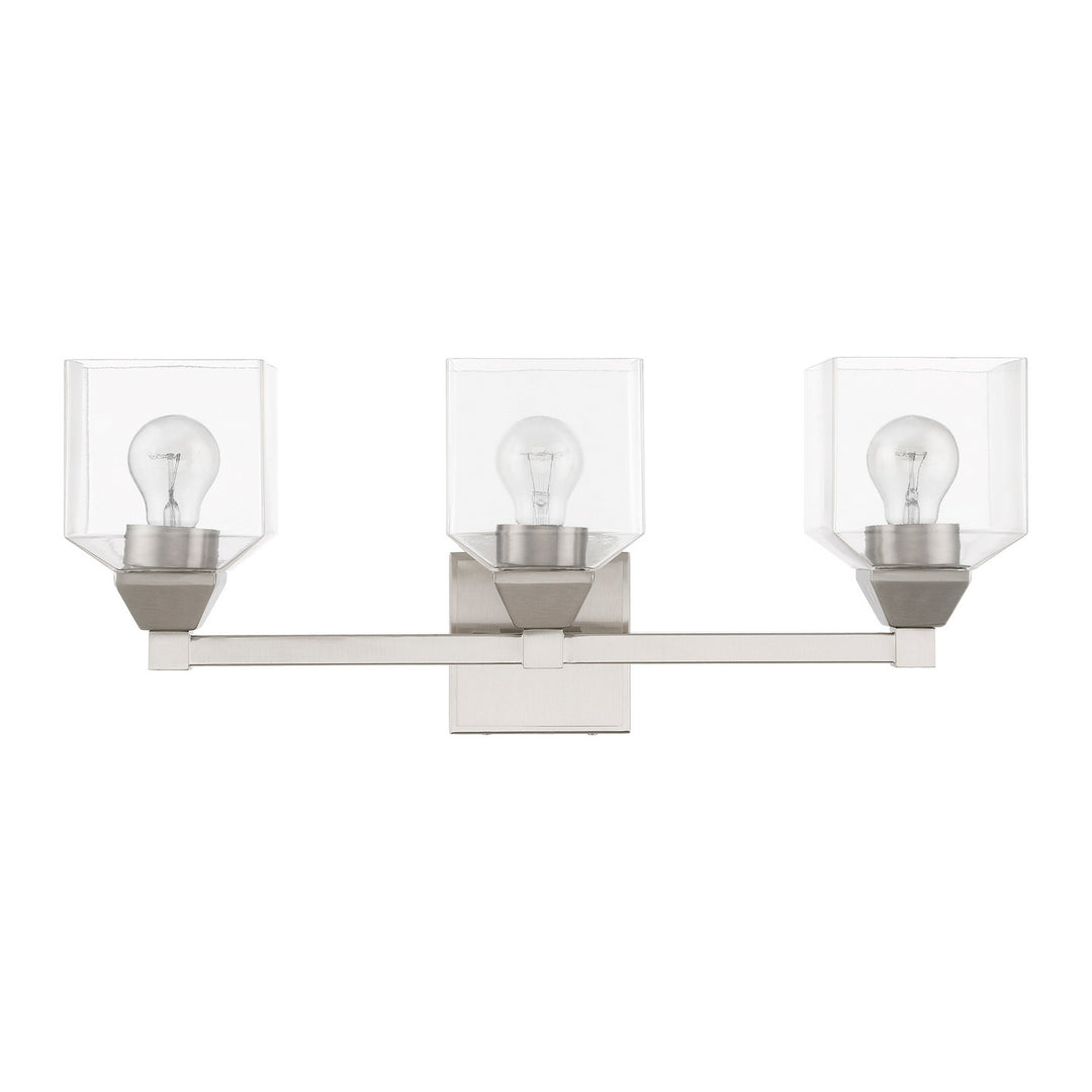 Livex Aragon 16773-91 Bath Vanity Light 23 in. wide - Brushed Nickel