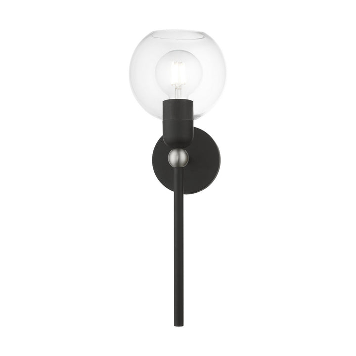 Livex Downtown 16971-04 Wall Sconce Light - Black w/Brushed Nickel