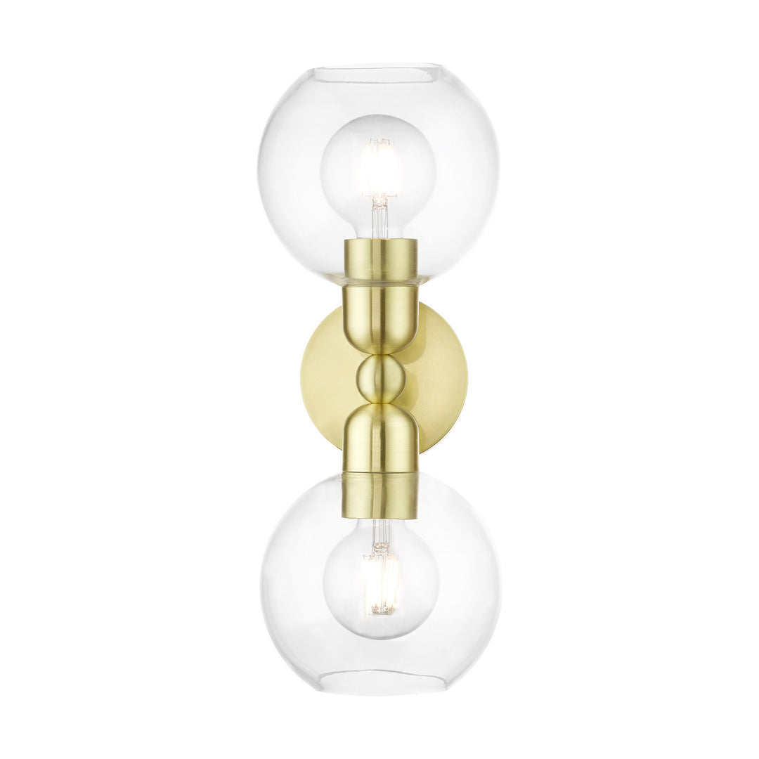 Livex Downtown 16972-12 Wall Sconce Light - Satin Brass