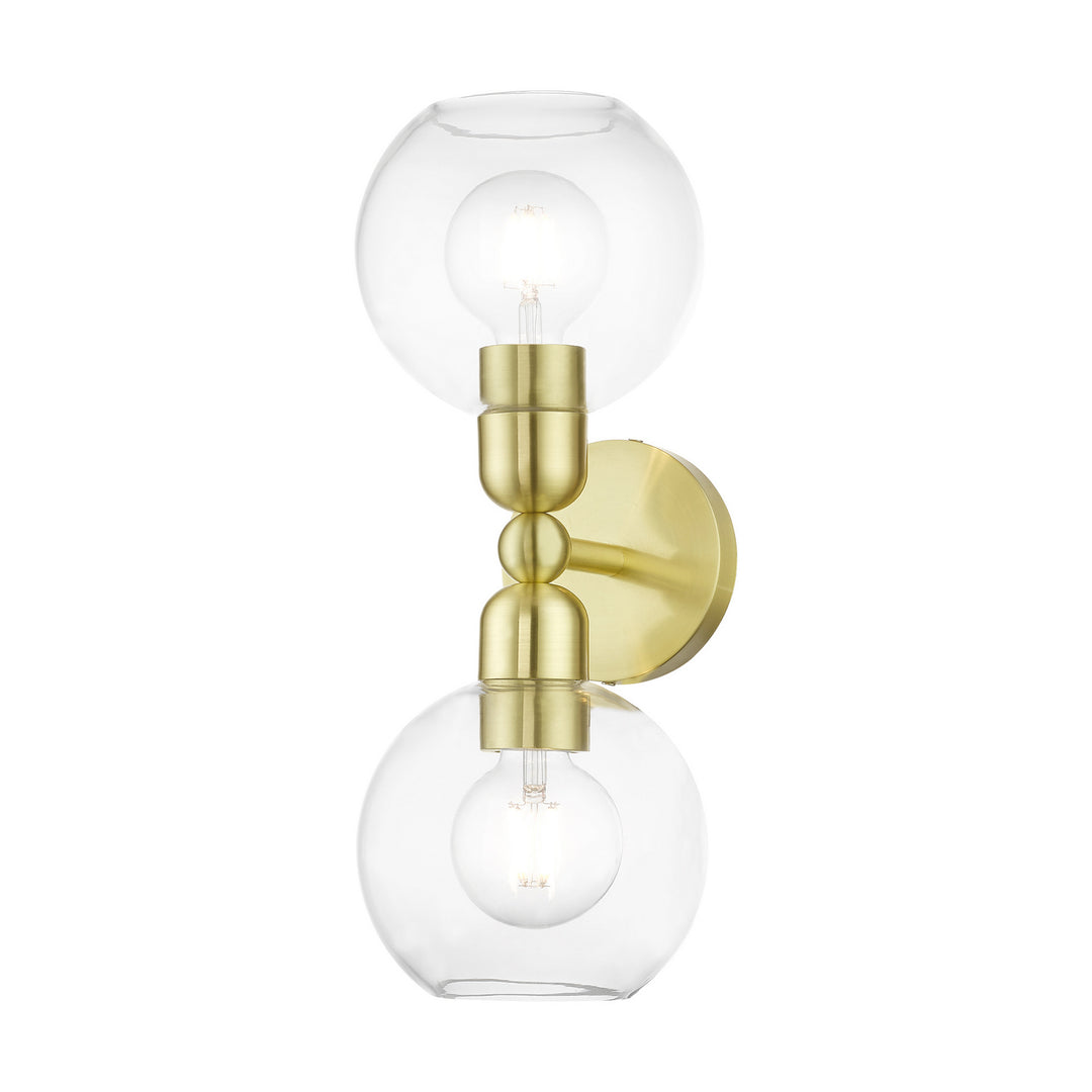 Livex Downtown 16972-12 Wall Sconce Light - Satin Brass