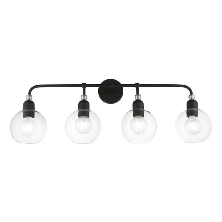 Livex Downtown 16975-04 Bath Vanity Light 36 in. wide - Black w/Brushed Nickel