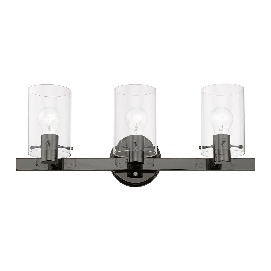 Livex Munich 17233-46 Bath Vanity Light 23 in. wide - Black Chrome