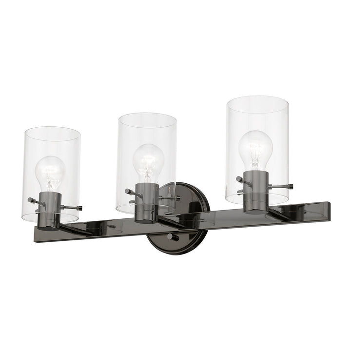 Livex Munich 17233-46 Bath Vanity Light 23 in. wide - Black Chrome