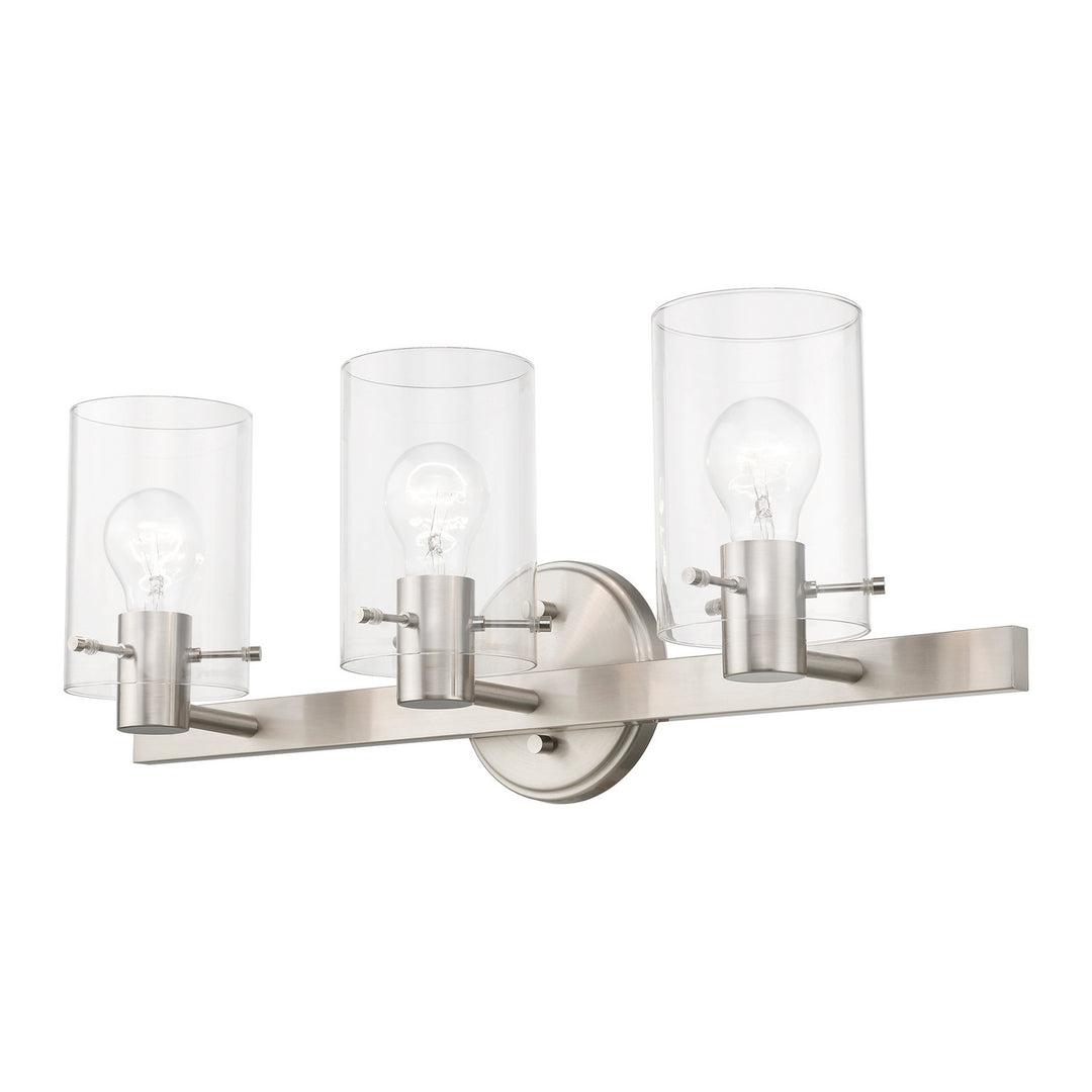 Livex Munich 17233-91 Bath Vanity Light 23 in. wide - Brushed Nickel