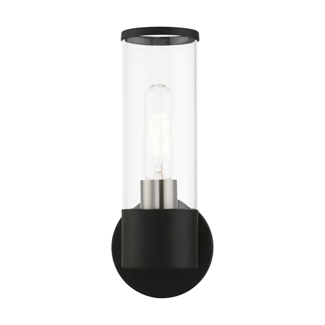 Livex Banca 17281-04 Wall Sconce Light - Black w/Brushed Nickel