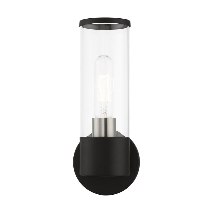 Livex Banca 17281-04 Wall Sconce Light - Black w/Brushed Nickel