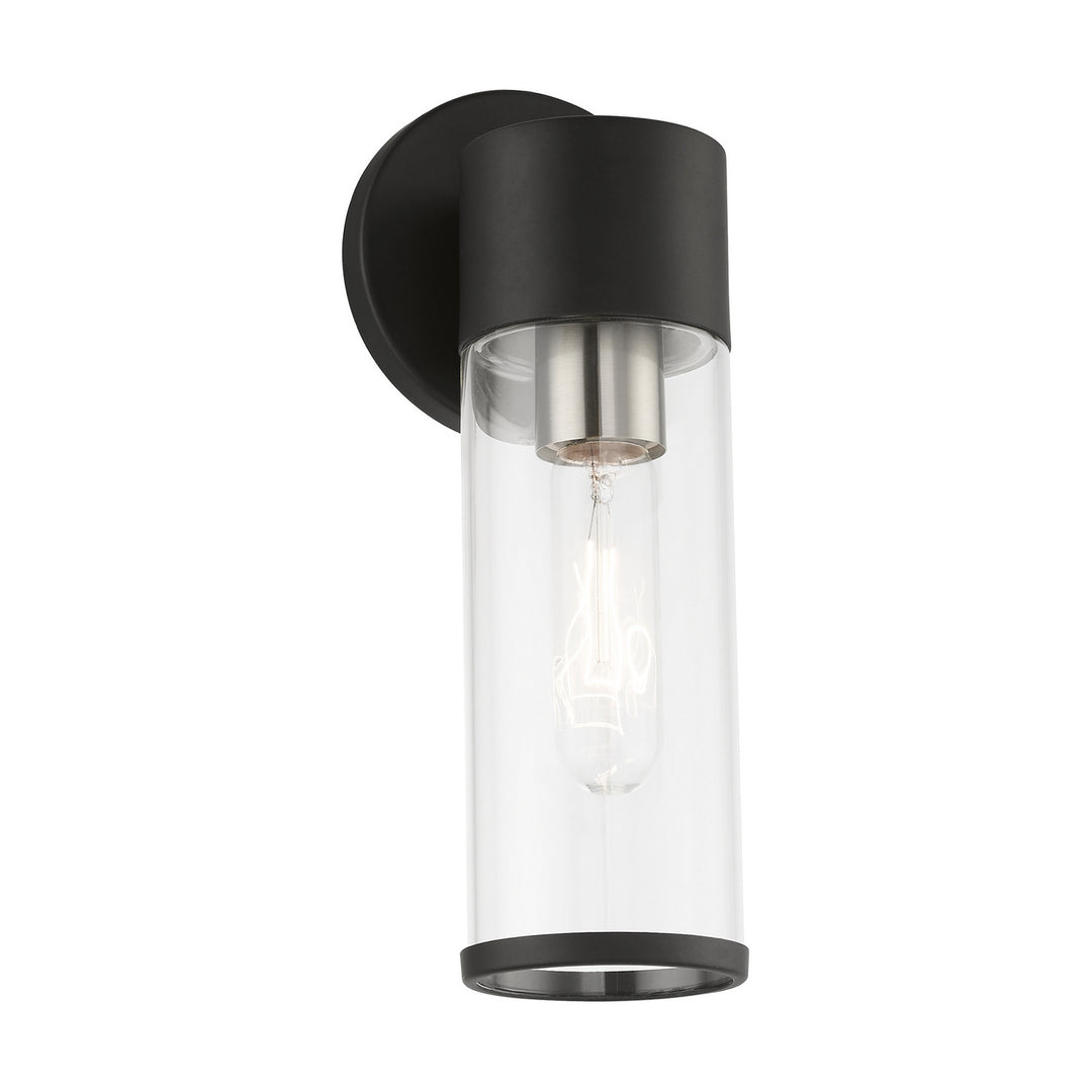 Livex Banca 17281-04 Wall Sconce Light - Black w/Brushed Nickel