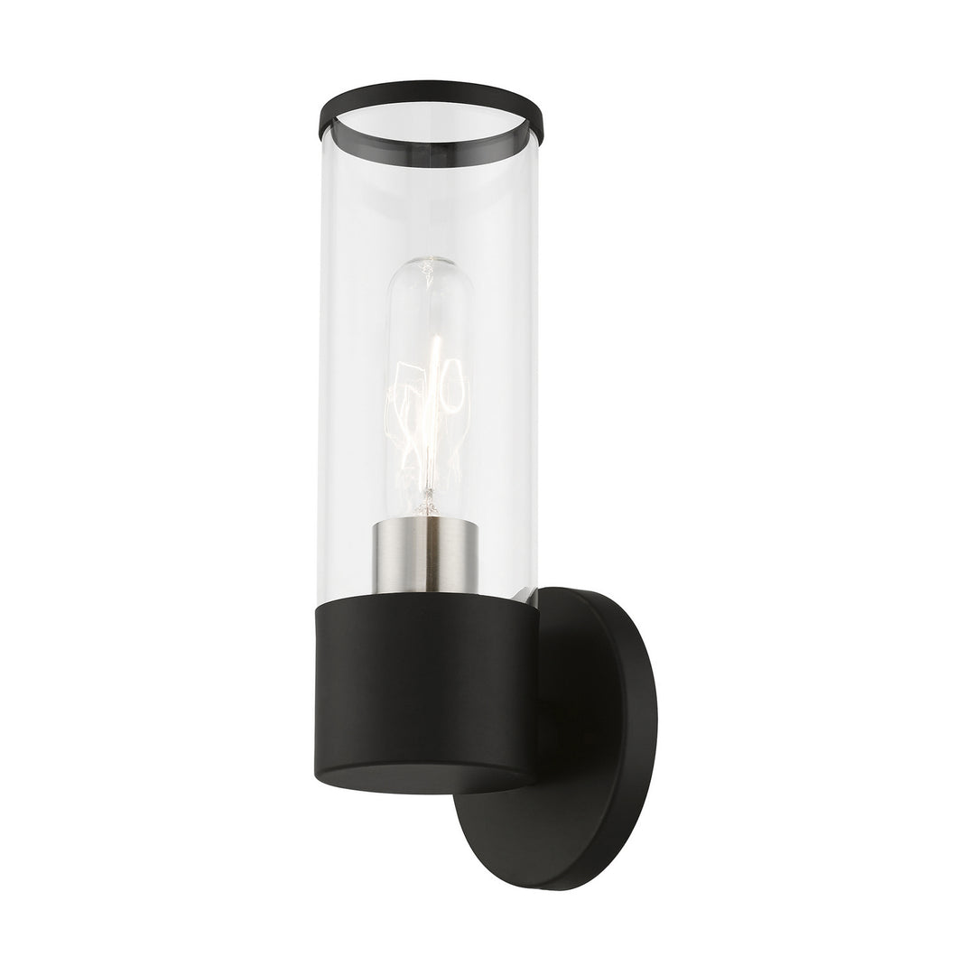 Livex Banca 17281-04 Wall Sconce Light - Black w/Brushed Nickel