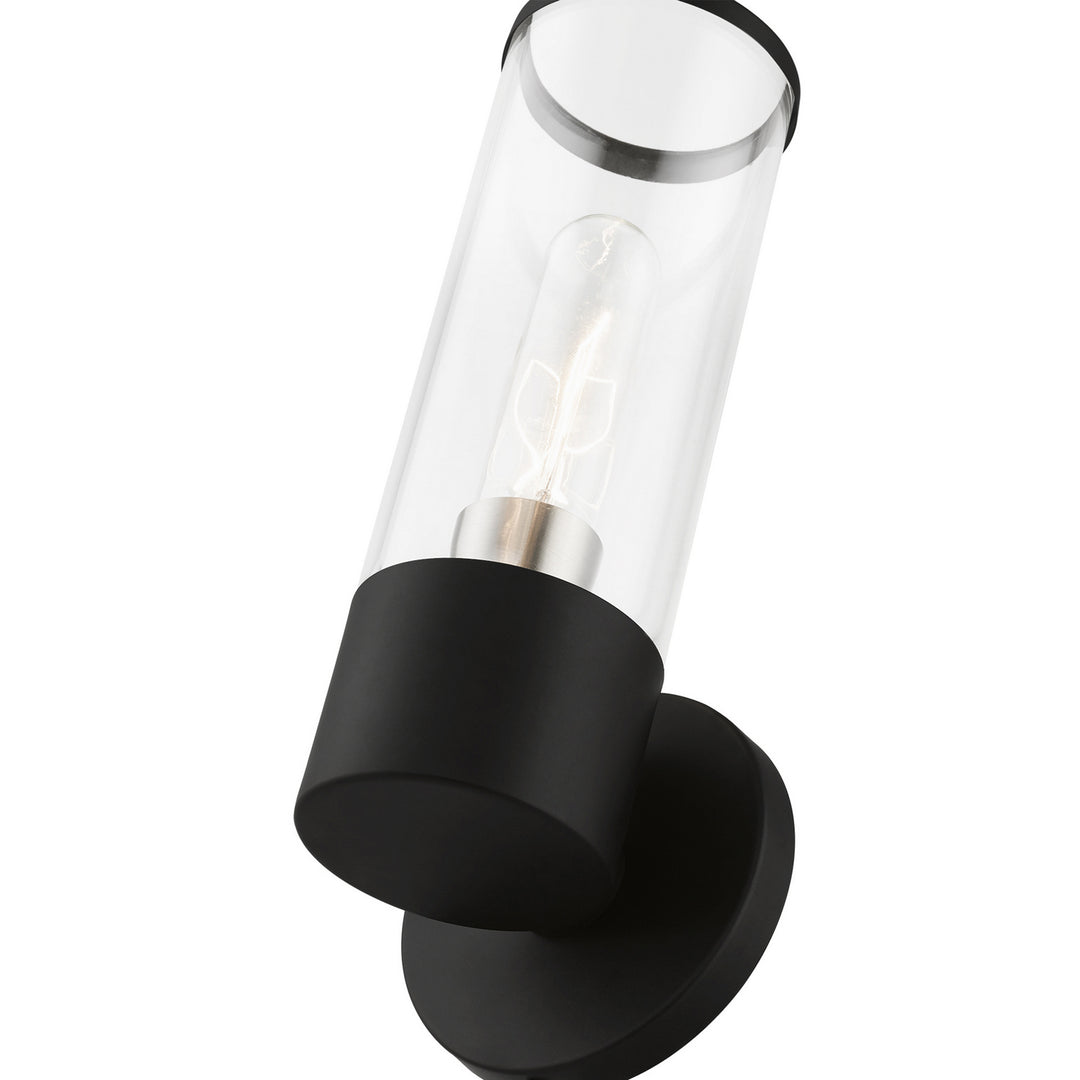 Livex Banca 17281-04 Wall Sconce Light - Black w/Brushed Nickel