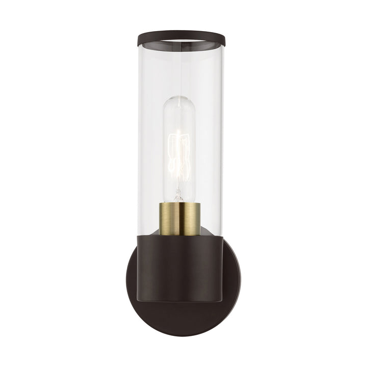 Livex Banca 17281-07 Wall Sconce Light - Bronze w/Antique Brass