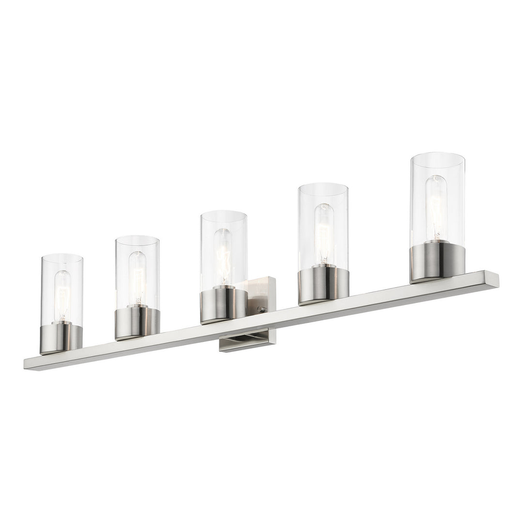 Livex Carson 17315-91 Bath Vanity Light 40 in. wide - Brushed Nickel