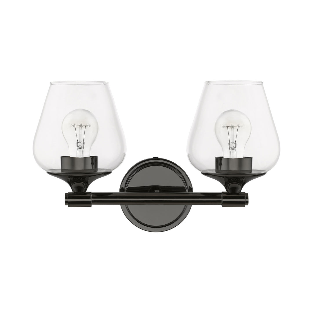 Livex Willow 17472-46 Bath Vanity Light 15 in. wide - Black Chrome