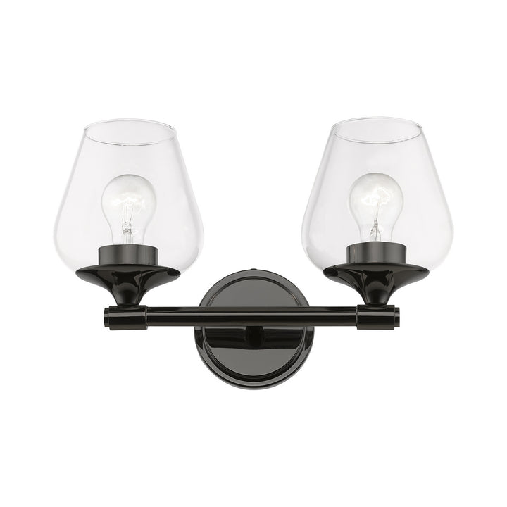 Livex Willow 17472-46 Bath Vanity Light 15 in. wide - Black Chrome