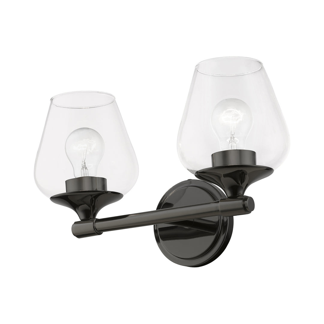 Livex Willow 17472-46 Bath Vanity Light 15 in. wide - Black Chrome