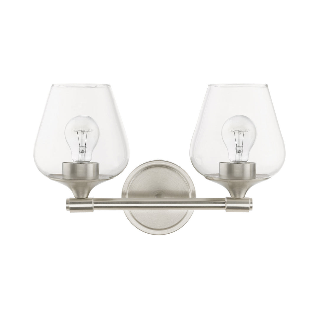 Livex Willow 17472-91 Bath Vanity Light 15 in. wide - Brushed Nickel