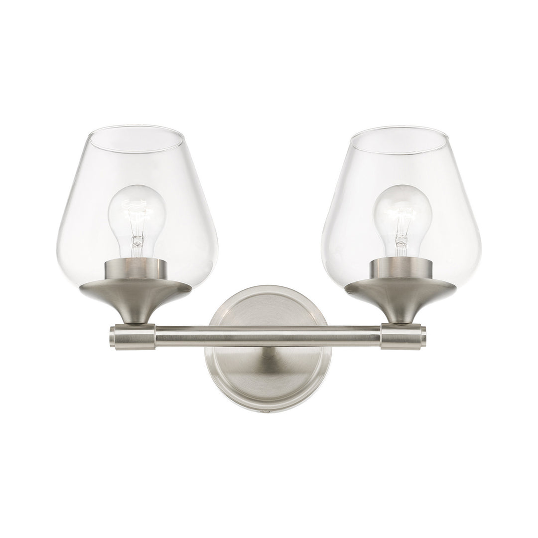 Livex Willow 17472-91 Bath Vanity Light 15 in. wide - Brushed Nickel