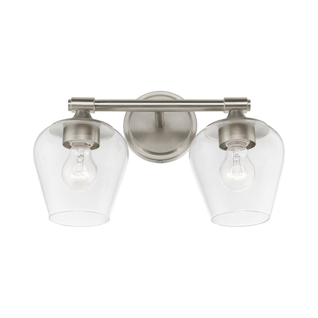 Livex Willow 17472-91 Bath Vanity Light 15 in. wide - Brushed Nickel