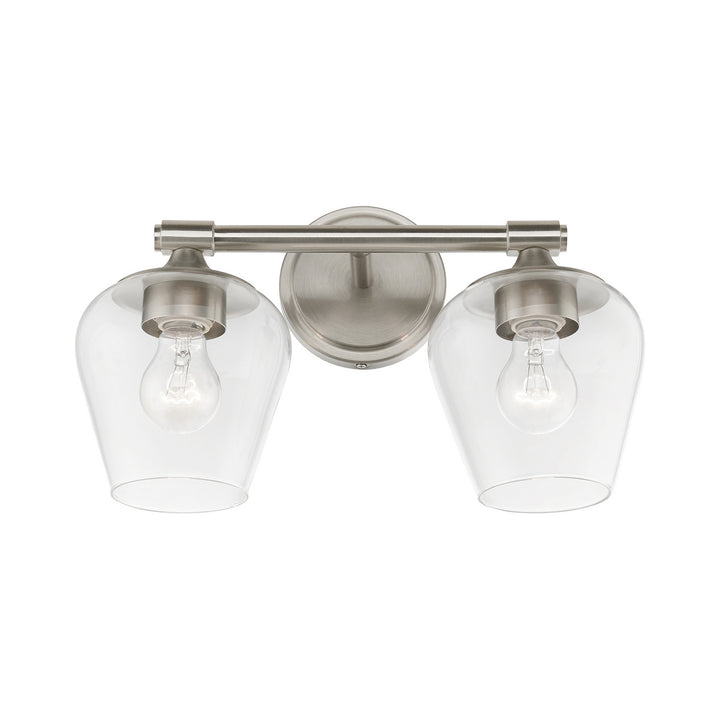 Livex Willow 17472-91 Bath Vanity Light 15 in. wide - Brushed Nickel