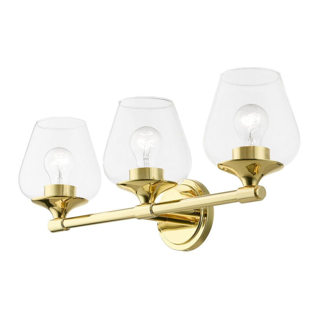 Livex Willow 17473-02 Bath Vanity Light 23 in. wide - Polished Brass