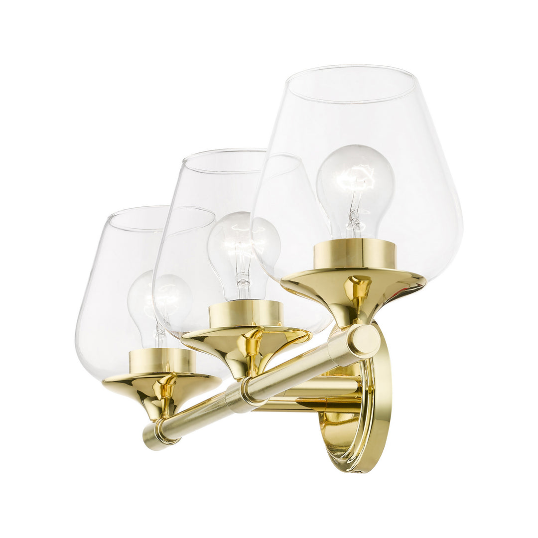 Livex Willow 17473-02 Bath Vanity Light 23 in. wide - Polished Brass