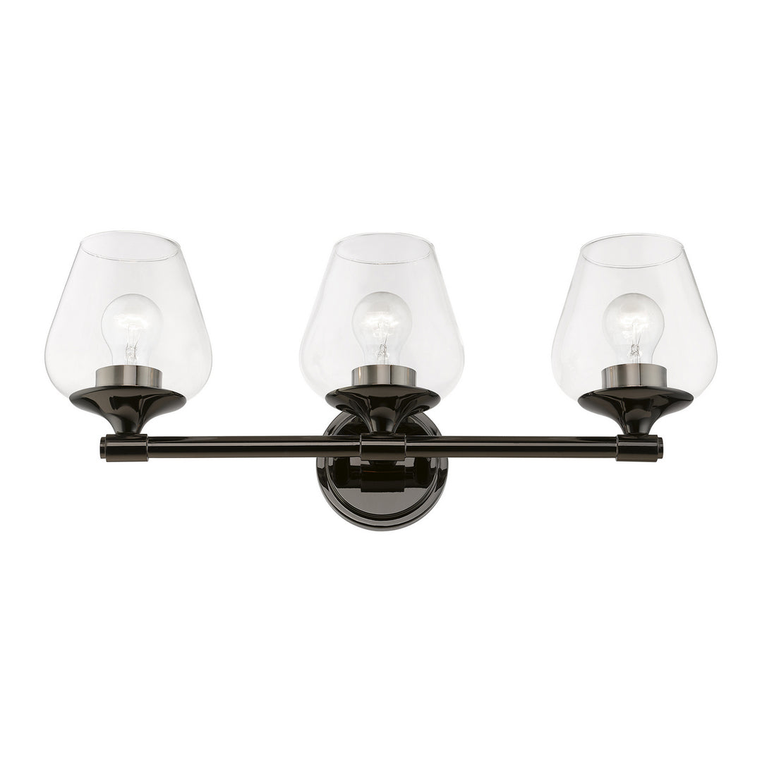 Livex Willow 17473-46 Bath Vanity Light 23 in. wide - Black Chrome