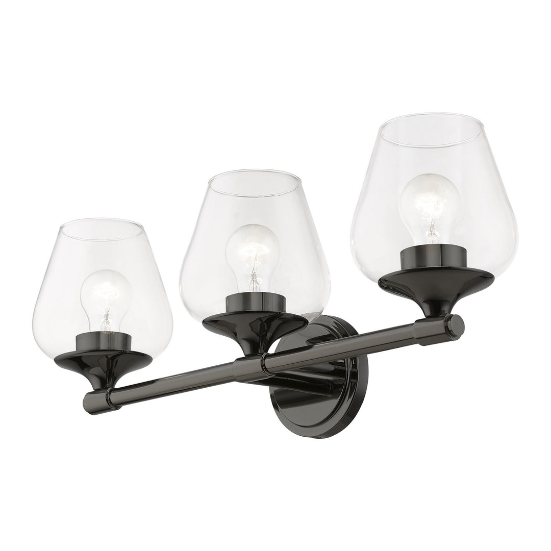 Livex Willow 17473-46 Bath Vanity Light 23 in. wide - Black Chrome