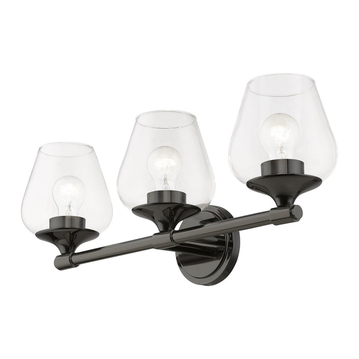 Livex Willow 17473-46 Bath Vanity Light 23 in. wide - Black Chrome