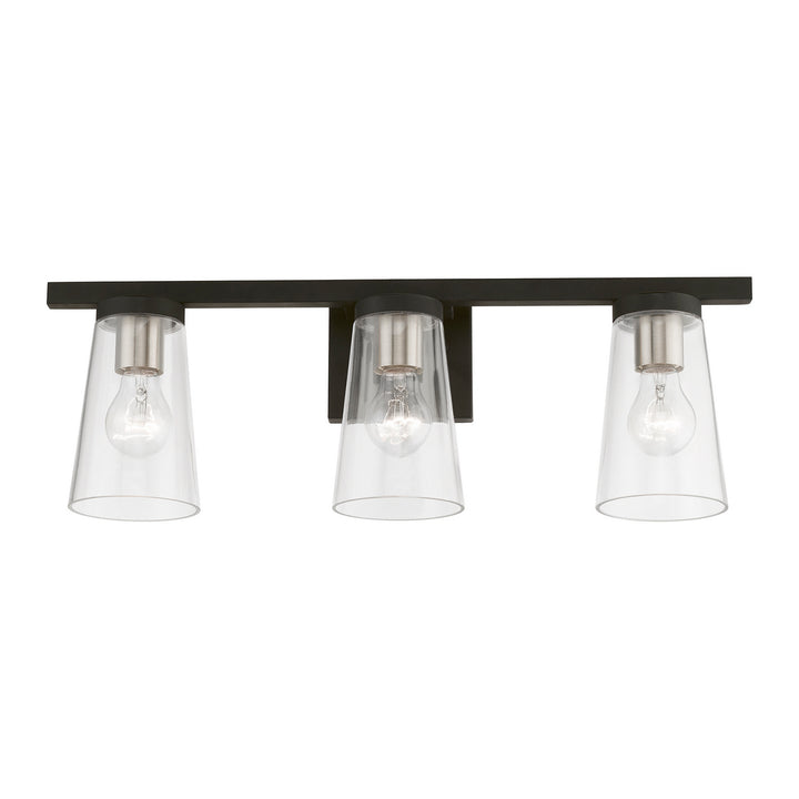 Livex Cityview 17623-04 Bath Vanity Light 23 in. wide - Black w/Brushed Nickel