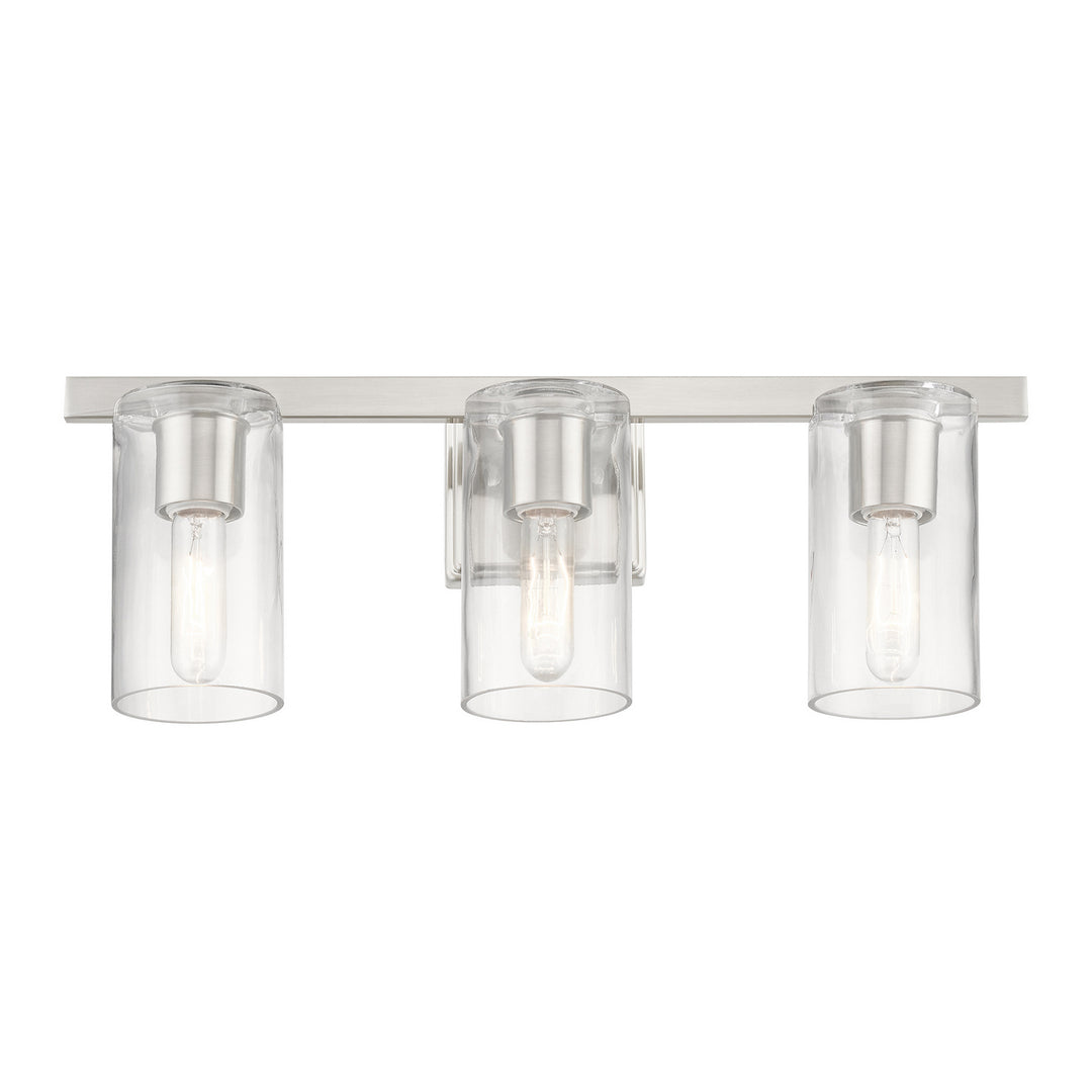 Livex Clarion 18033-91 Bath Vanity Light 23 in. wide - Brushed Nickel