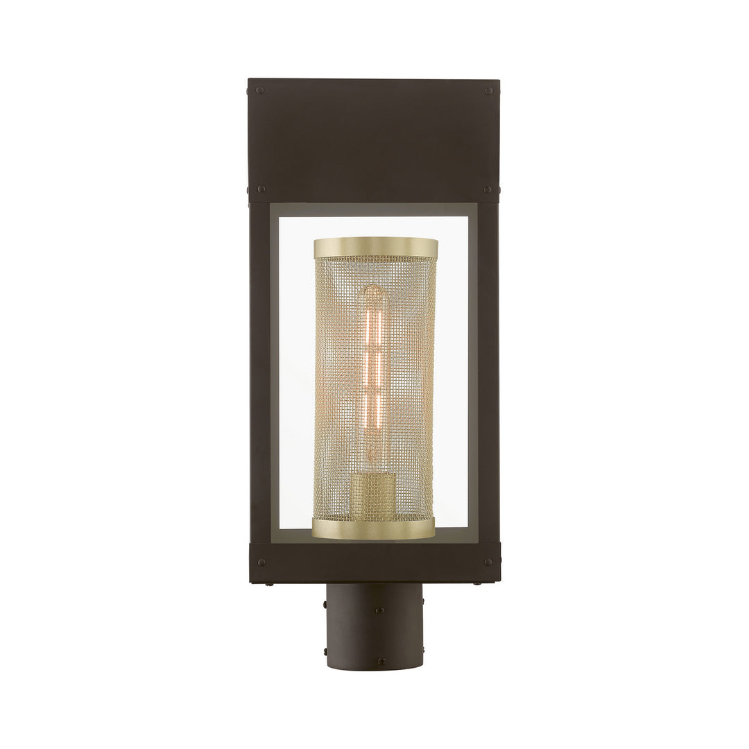 Livex Lighting 20763-07 Modern Franklin Outdoor Bronze W/Soft Gold Candle
