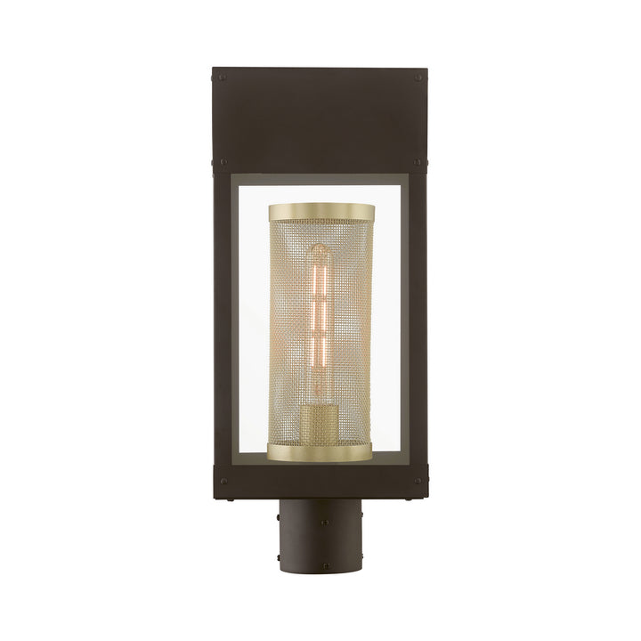 Livex Lighting 20763-07 Modern Franklin Outdoor Bronze W/Soft Gold Candle