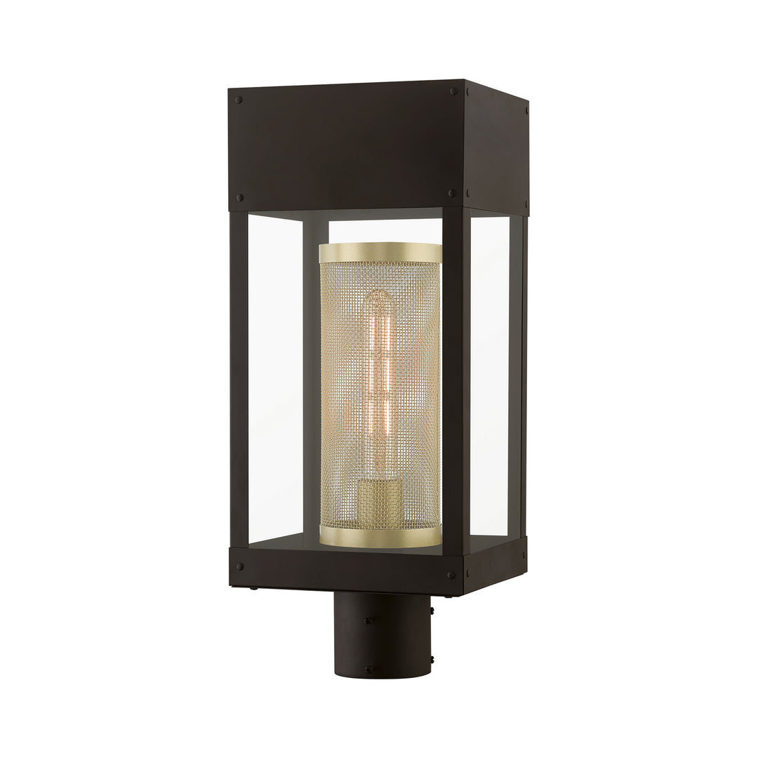 Livex Lighting 20763-07 Modern Franklin Outdoor Bronze W/Soft Gold Candle